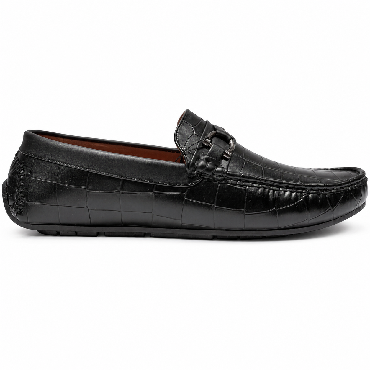 Premium Black Textured Casual Loafers