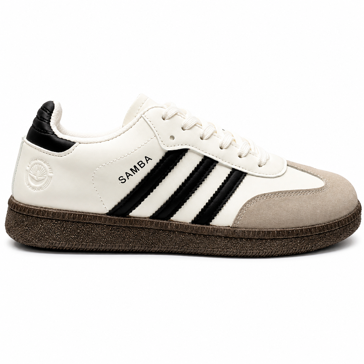 Men’s Samba Classic Sneakers – White & Black with Gum Sole