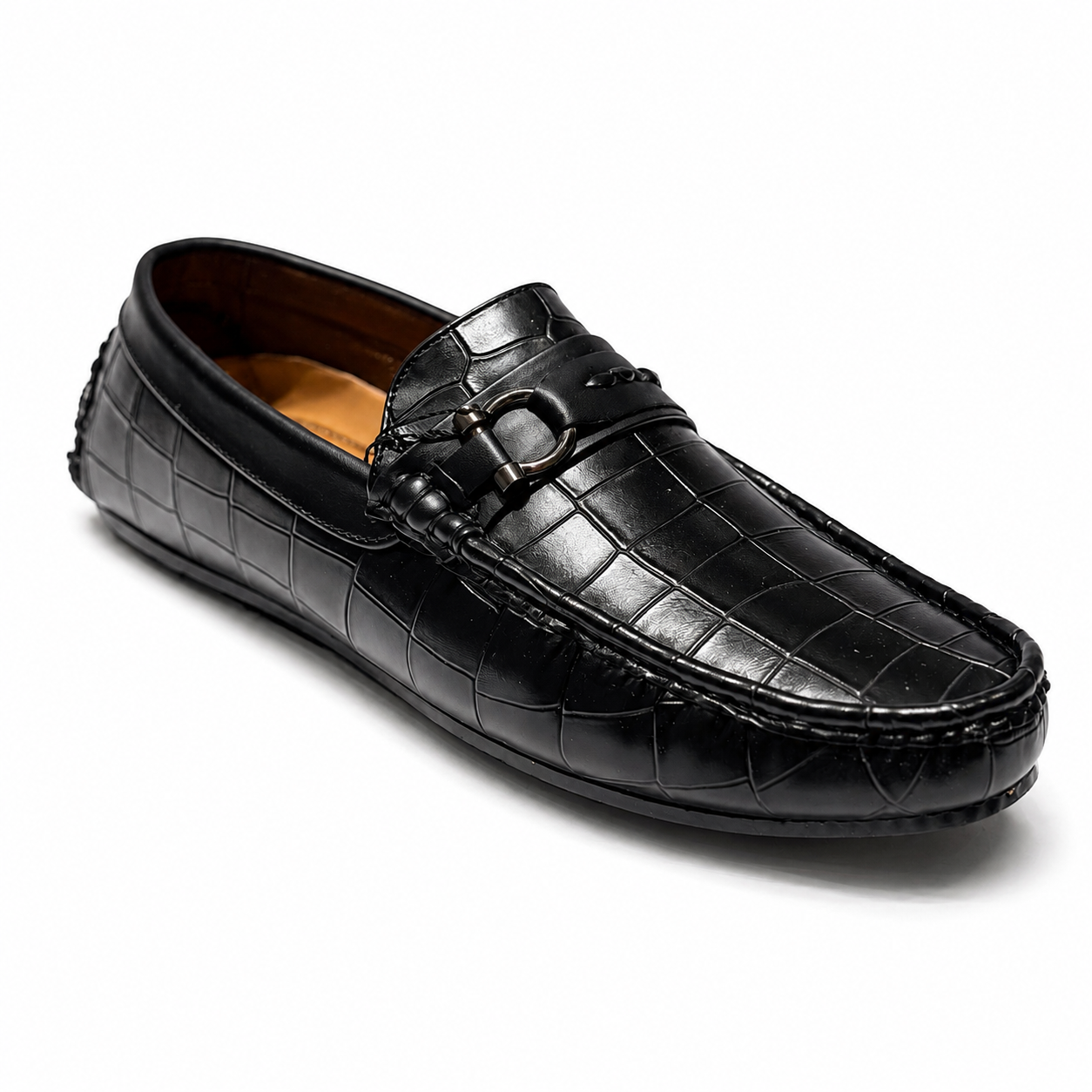 🖤 Classic Black Crocodile Loafers