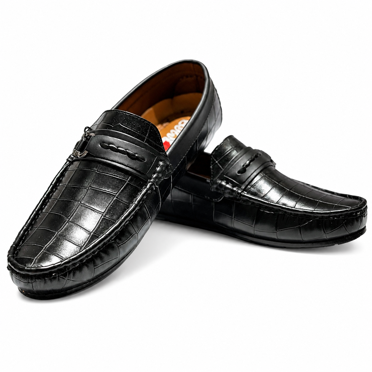 🖤 Classic Black Crocodile Loafers