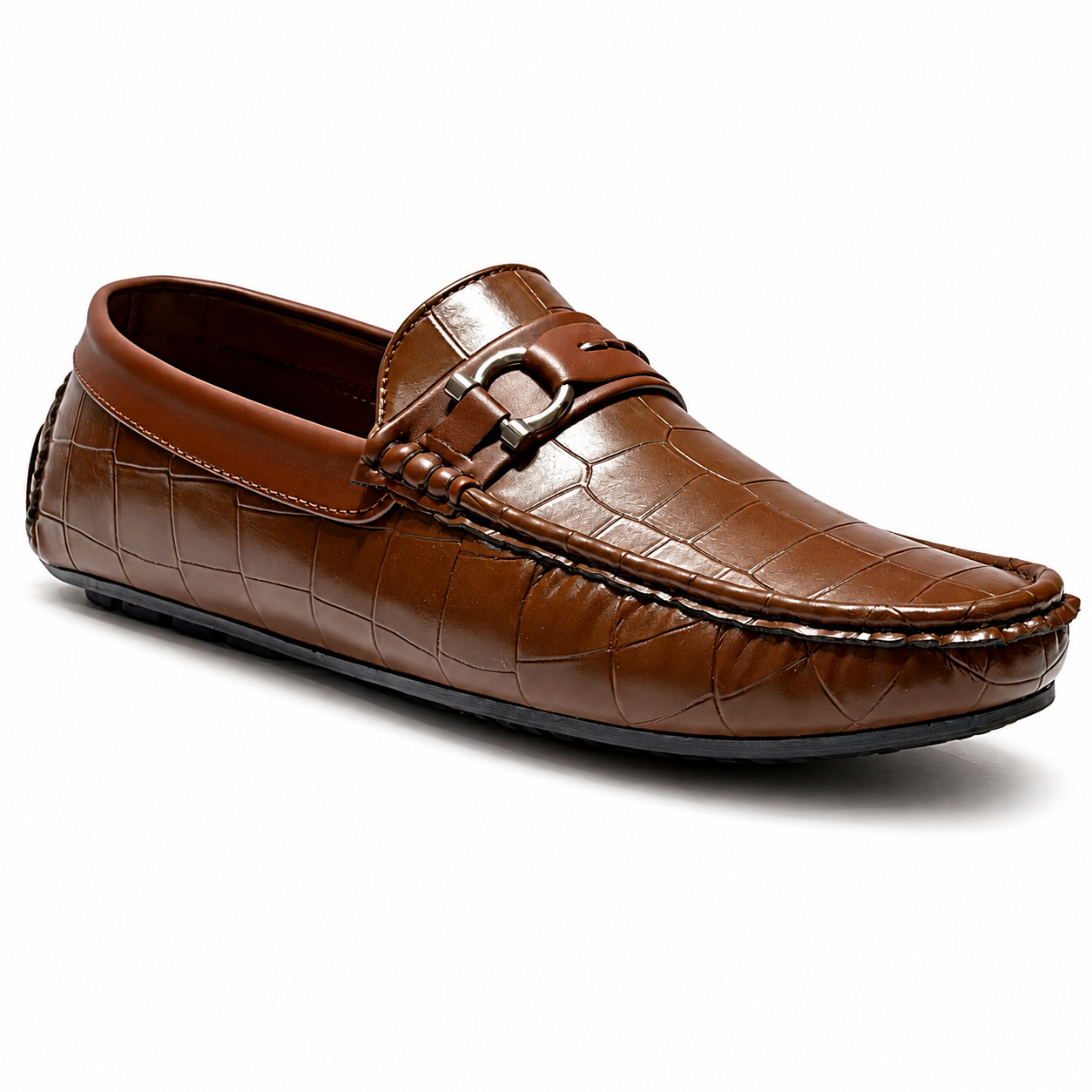🤎 Classic Brown Crocodile Loafers