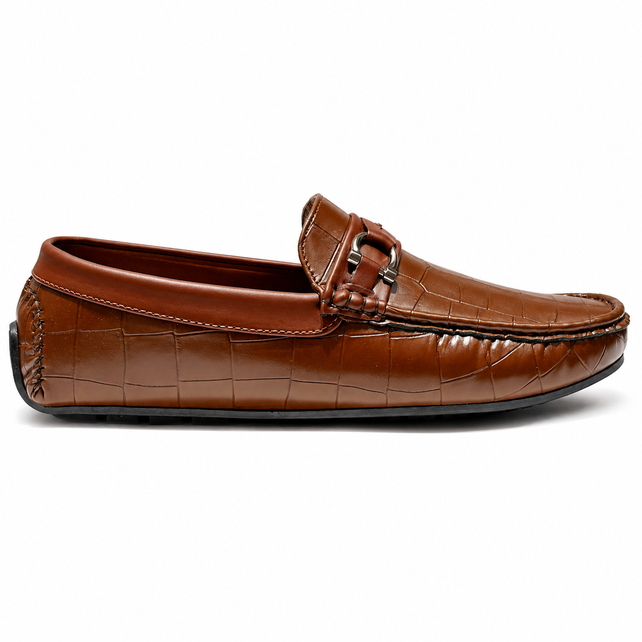 🤎 Classic Brown Crocodile Loafers