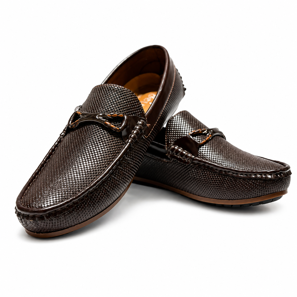 Premium Brown Textured Loafers