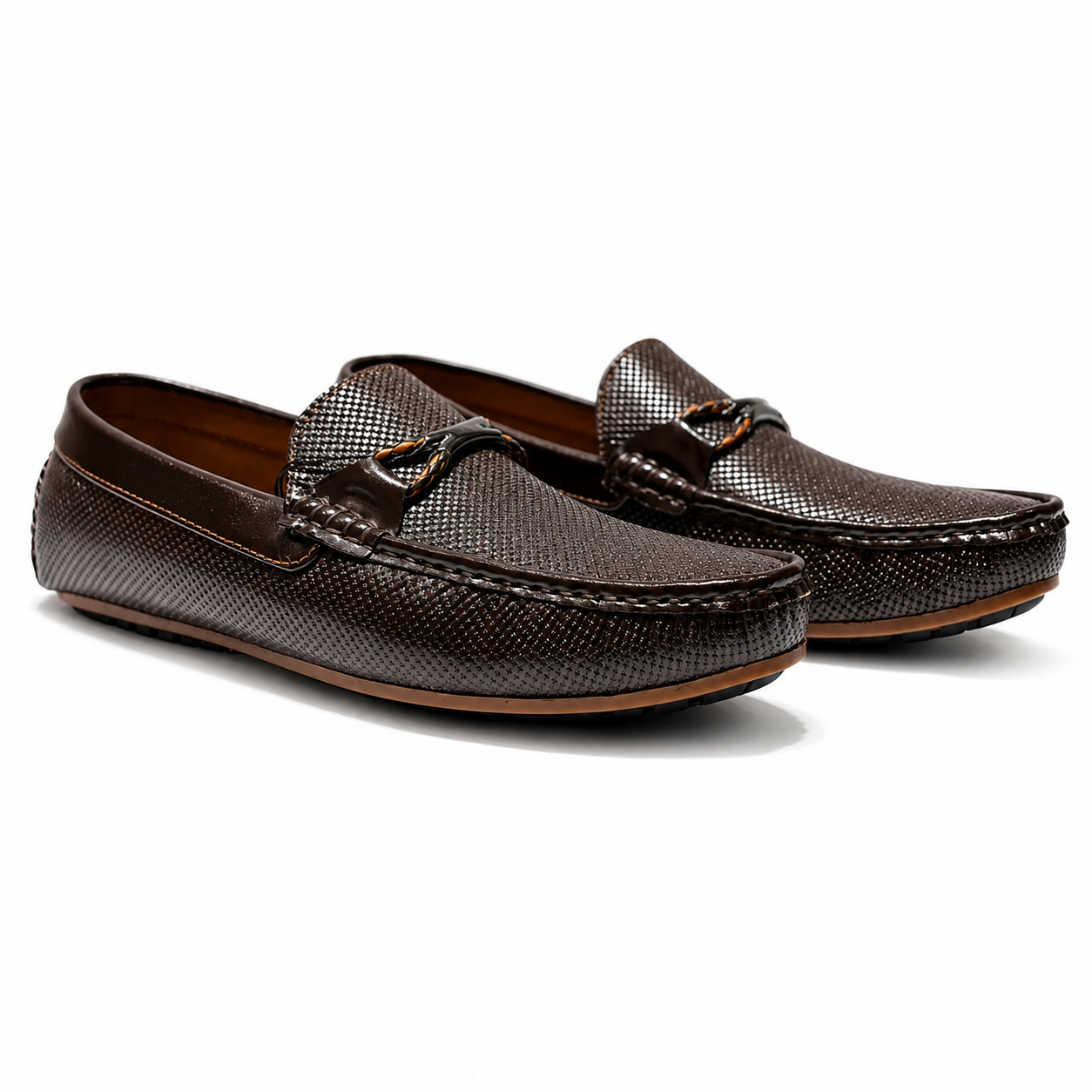 Premium Brown Textured Loafers