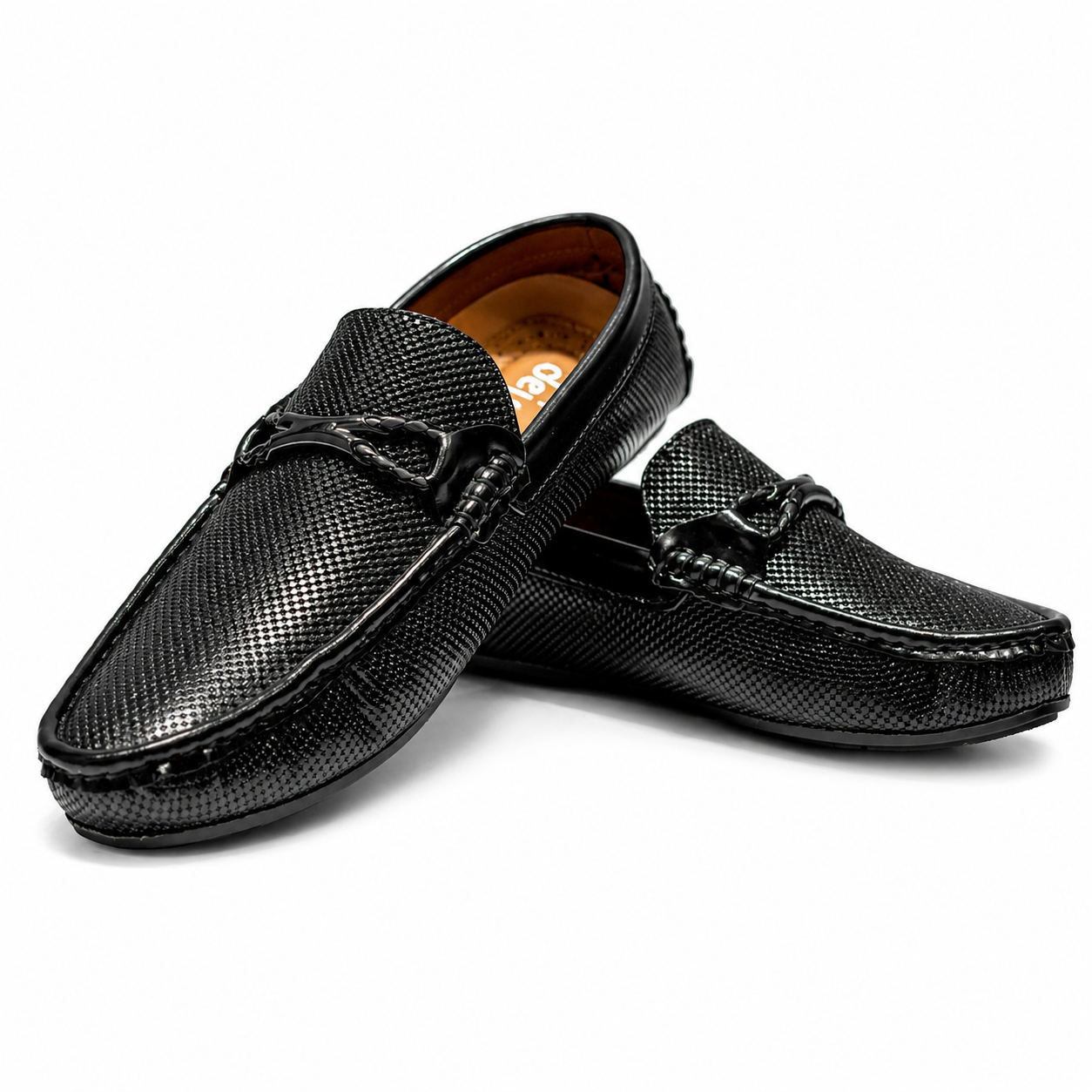Premium Black Textured Loafers