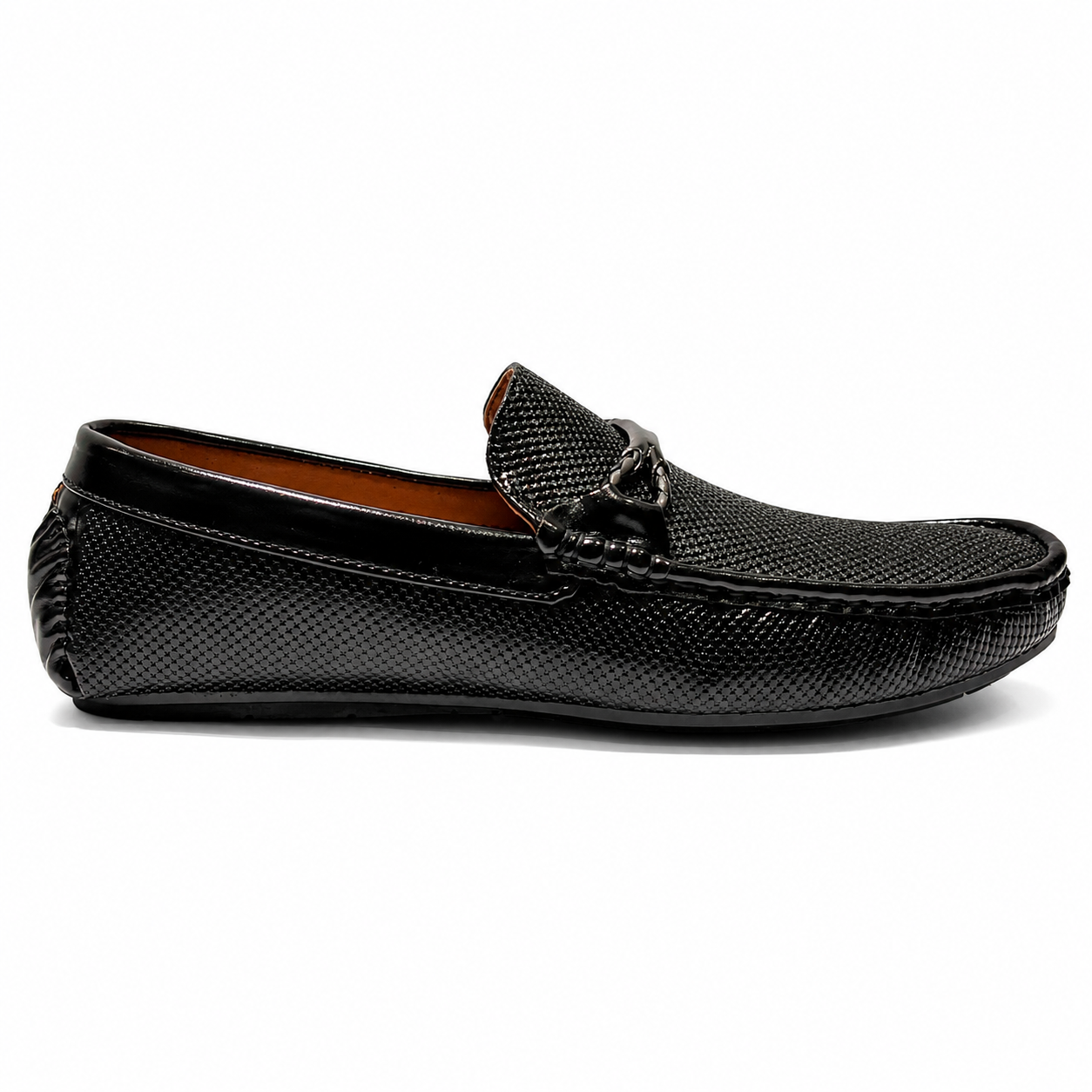 Premium Black Textured Loafers