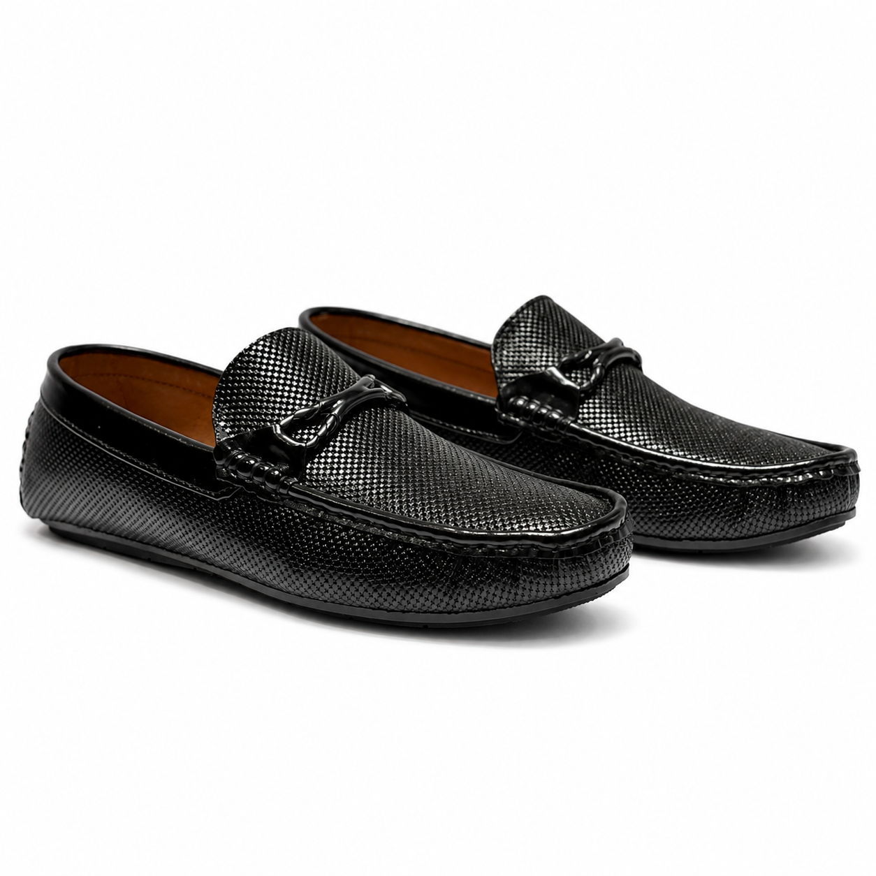 Premium Black Textured Loafers
