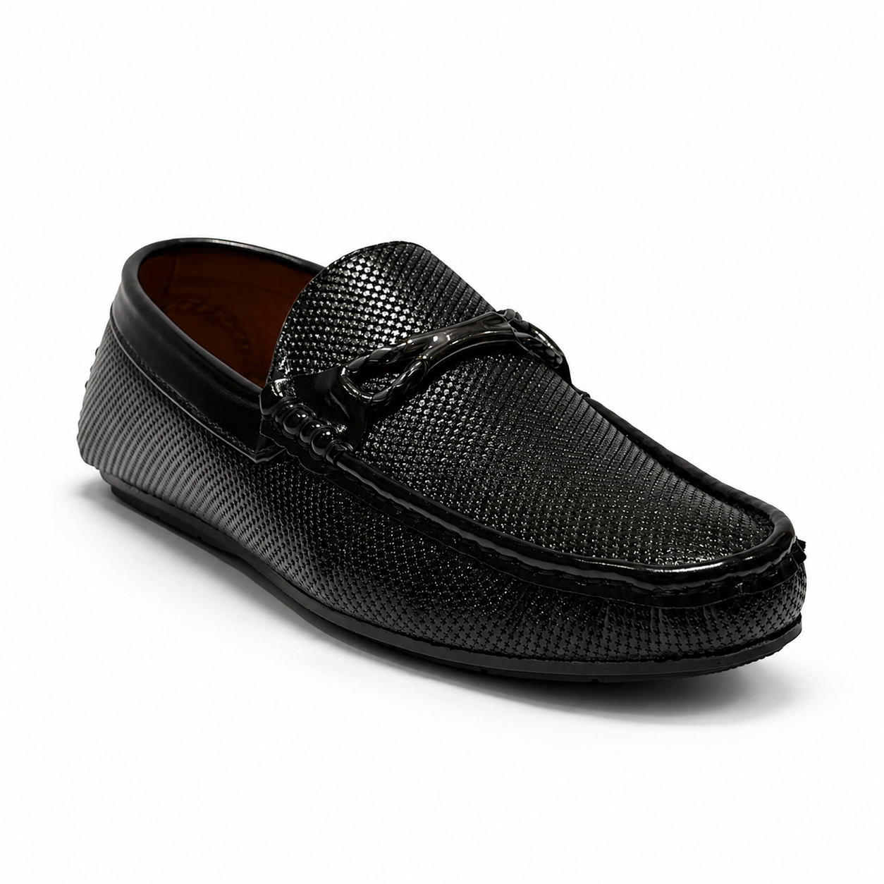 Premium Black Textured Loafers