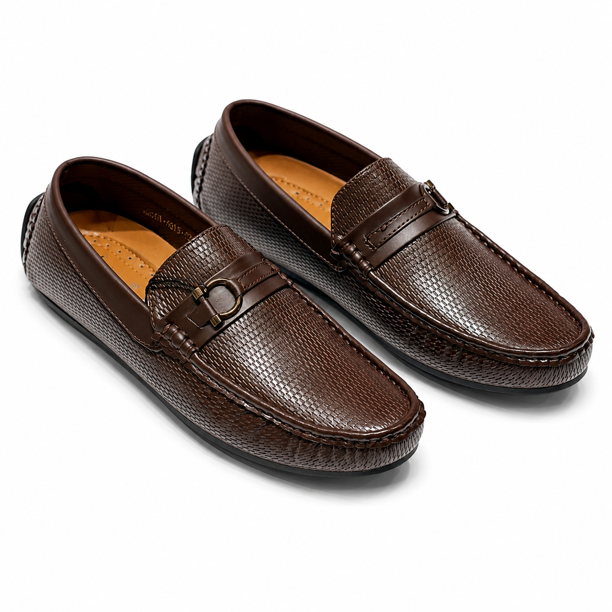 Premium Textured Brown Leather Loafers