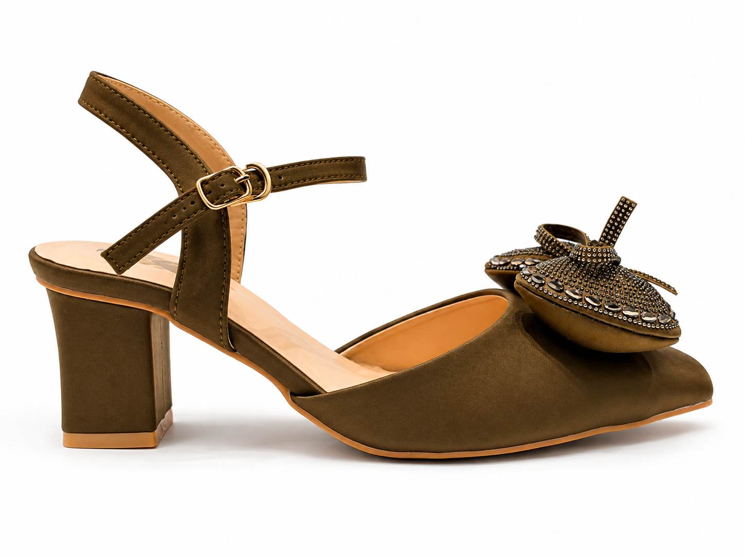 ✨ Elegant Embellished Bow Slingback Heels