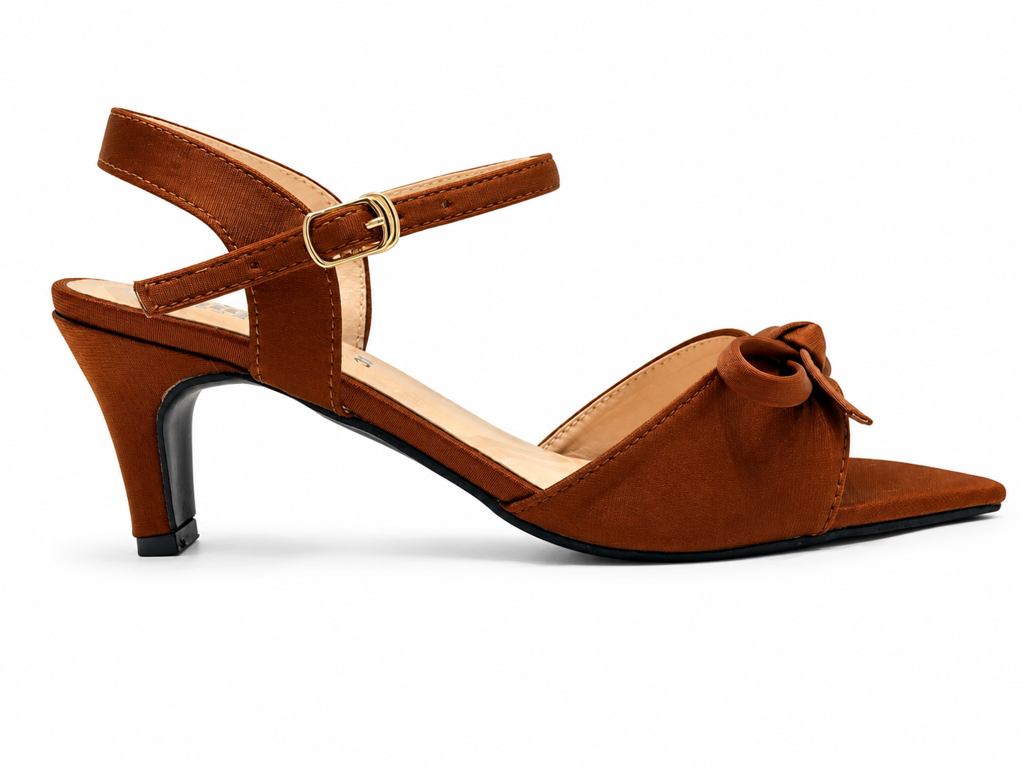 Mocha Bow Pointed-Toe Heels