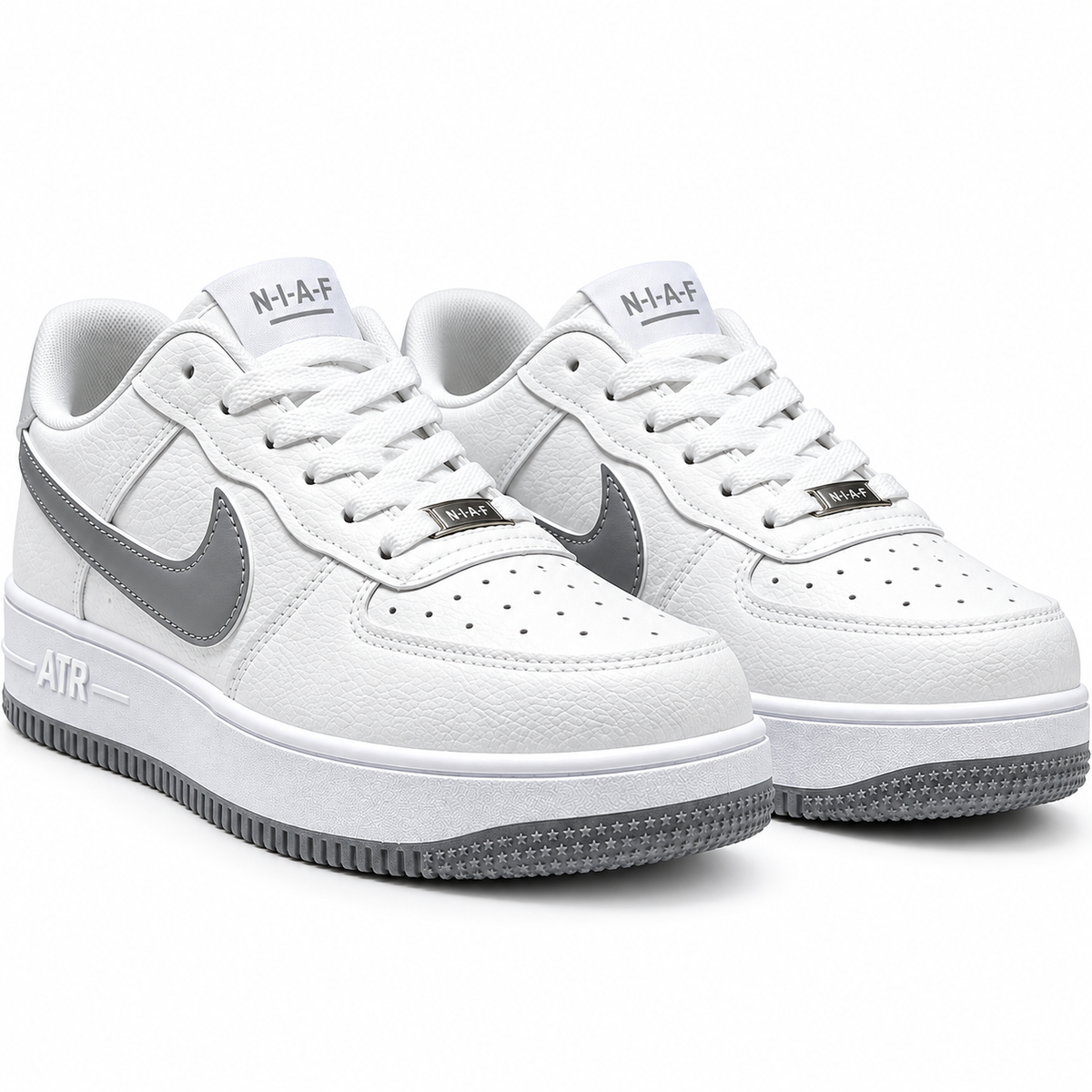 Premium White & Contrast Panel Sneakers