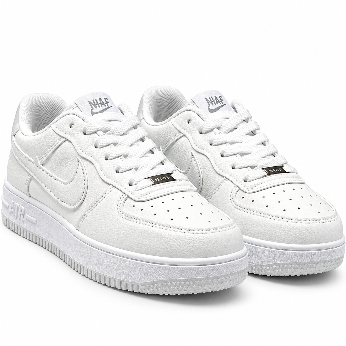 Premium White & Contrast Panel Sneakers